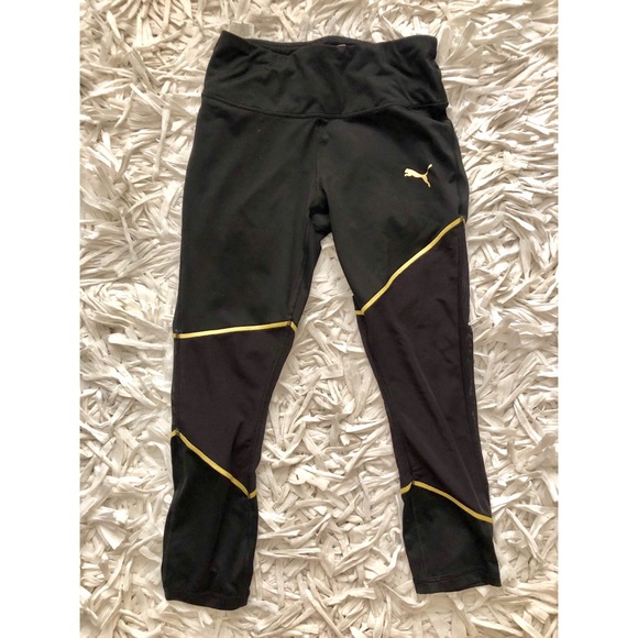Puma Pants - Puma Black and Gold Workout Leggings
